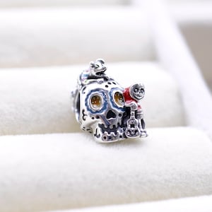 Ciondolo fosforescente in argento sterling Dis Pixar Coco Miguel & Dante Skull/regalo per l'amante/adatto a collane e braccialetti/regalo per donna e ragazza