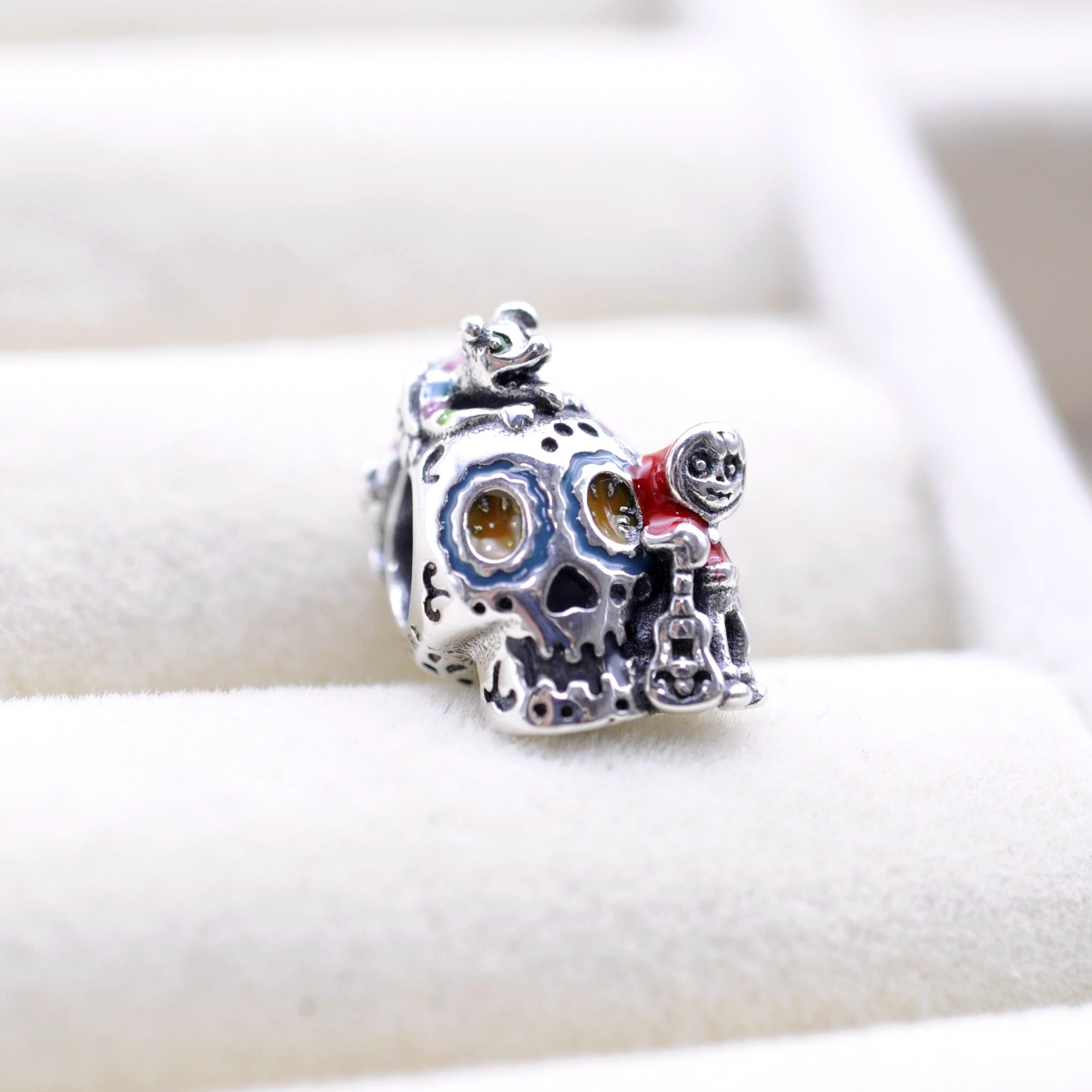 Sterling Silver Dis Pixar Coco Miguel & Dante Skull Glow-in-the