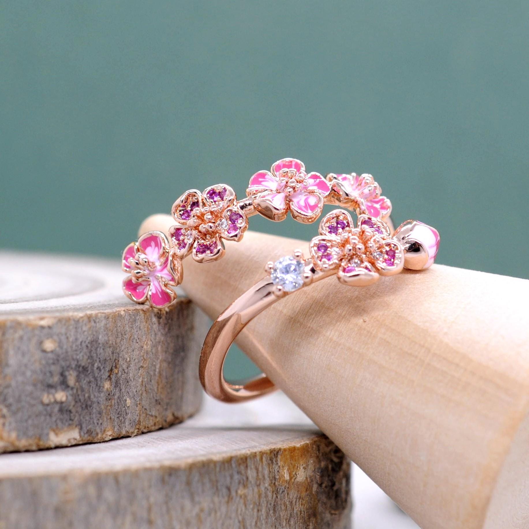 PANDORA パンドラ　Pink Peach Blossom リング PANDORA パンドラ Pink Peach Blossom リング - メルカリ