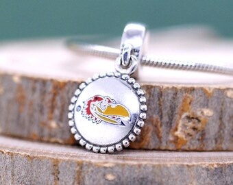 925 sterlingzilver Exclusieve Kansas University hangbedel /hanger bedel /pasvorm bedelkettingen armbanden / cadeau voor moeder / cadeau voor vrienden