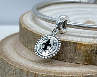 Charm colgante exclusivo de Luisiana en plata de ley: colgante de recuerdo de viaje