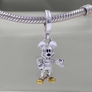 Two-tone 100th Anniversary Mickey Mouse Dangle Charm