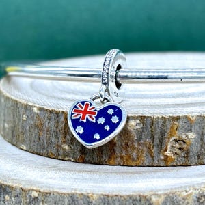 Pandora AUSTRALIA Flag Map Dangle Charm Travel Pendant S925