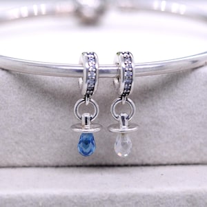 925 Sterling Silver Baby Pacifier Dangle Charm Fit Necklaces and Bracelets / Pendant Necklaces / For Women Girl Gift / Gift for her