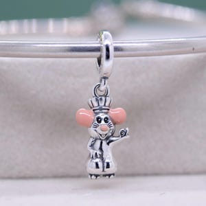 Sterling Silver Disney Ratatouille Remy Dangle Charm / Fit European Charm Bracelet / Gifts for Her / Birthday Gift/Gift for her