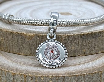 Sterlingsilber Honduras Jungfrau-Reisen-Ziel Stadt-exklusiver Baumeln-Charme: Emaille Baumeln-Anhänger