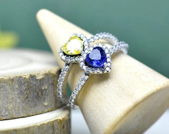 Anillo de plata de ley 925 con corazón elevado y brillante. Regalo ideal para amigos.