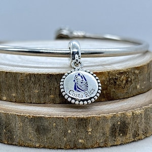 925 Sterling silver Exclusive Costa Rica Travel Themed Dangle Charm For Charm Bracelet  / Gift for friends / Gift for her/ Pendant Charm