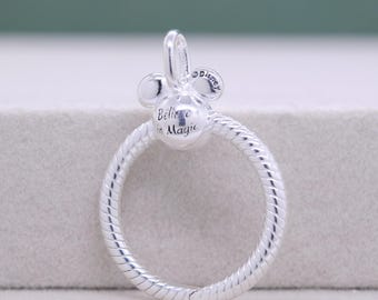Sterling Silver Mickey Mouse "O" Pendant Charm