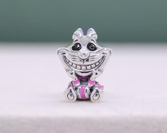 Sterling Silver Alice in Wonderland Cheshire Cat Charm: For Charm Bracelet