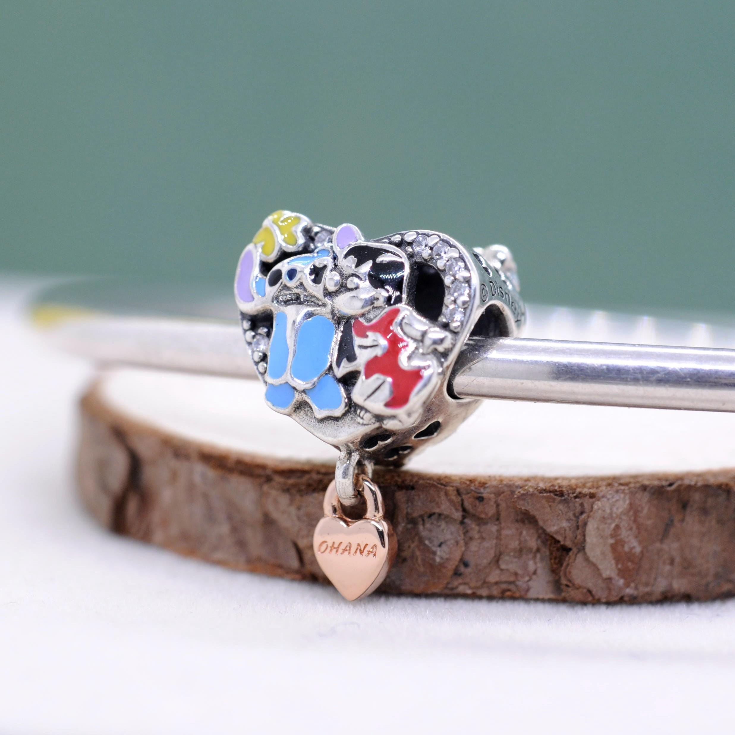 Sterling Silver and 14K Rose Gold-plated Ohana Lilo and Stitch