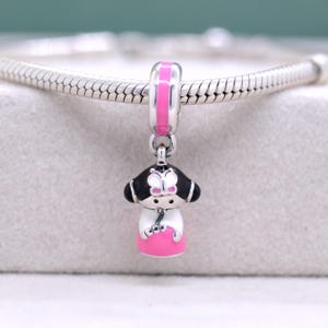Sterling Silver Korean Doll Travel Dangle Charm Bead / Fit Necklaces and Bracelets / For Women Girl Gift /Anniversary gift /Gift for friends