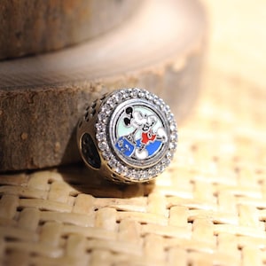 Sterling silver Exclusive Vacation Club Mickey Charm Bead  with CZ