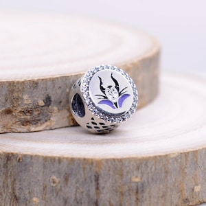 Sterling silver Parks Villains Charm Mistress of all evil Charm with Enamel & CZ