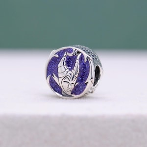 Sterling Silver Maleficent Mistress Of Evil Charm: Enamel Bead for Charm Bracelets