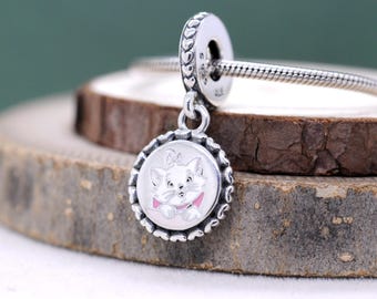 Dije de plata esterlina de Los Aristogatos de Parks, dije de gato Marie, dije colgante de gato Lady, compatible con collares y pulseras, regalo para mujeres y niñas, regalos para ella