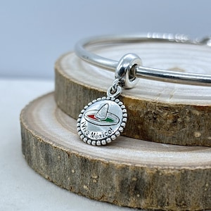 925 Sterling silver ¡Viva México! Exclusive Dangle Charm For Charm Bracelet  / Gift for friends / Gift for her/ Travel Pendant Charm