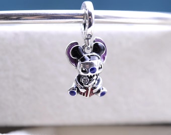 Charm colgante de puntada y palomitas de maíz hecho a mano en plata de ley