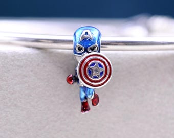 Captain America Charm: Emaille Superheld