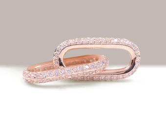 Rose Gold Plated Me Collection Pavé Double Link Charm for ME bracelets Connectors