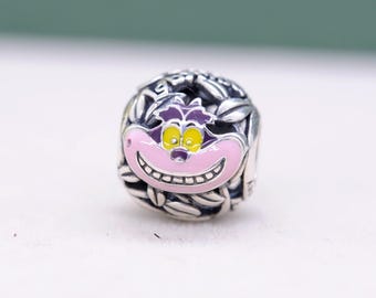 Sterling Silver Cheshire Cat Charm: Alice in Wonderland Jewelry