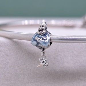 Sterling silver  Aladdin Genie & Lamp Charm / Fit Necklaces and Bracelets / Handmade Jewelry for Women Girl Gift / Gift for friends