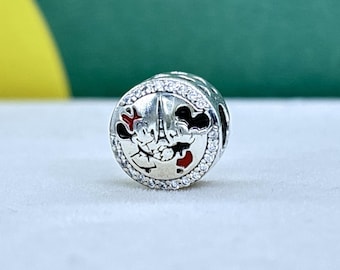 Sterling Silver Disneyland Charm: Mickey, Minnie & Eiffel Tower