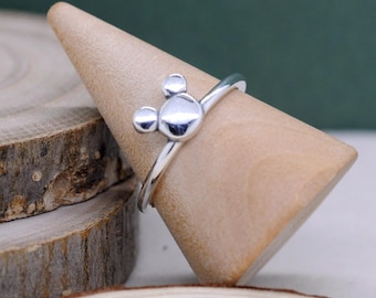 Sterling Silver Mickey Mouse Ears Ring