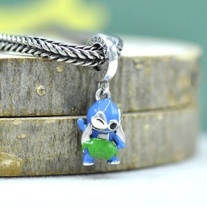 Lilo Stitch Hula-berlock i sterlingsilver: Blått emaljhänge bild 3