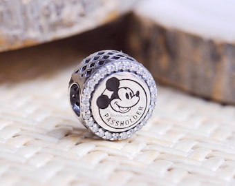 Sterlingzilveren Disneyland Mickey Mouse pashouder-bedel