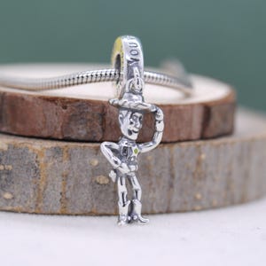 Retired Sterling Silver Disney Pixar Toy Story Woody Dangle Charm / Fit European Charm Bracelet / Gifts for Her / Birthday Gift/Gift for her