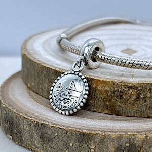 Dije colgante exclusivo de San Francisco en plata de ley 925 para pulsera de dijes/regalo para amigos/regalo para ella/dije colgante de viaje