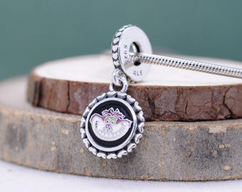 Sterling silver Exclusive We're All Mad Here Cheshire Cat Parks Dangle Charm, Enamel Pendant