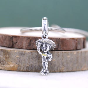 Retired Sterling Silver Toy Story Jessie Dangle Charm / Fit European Charm Bracelet / Gifts for Her / Birthday Gift/ Gift for her