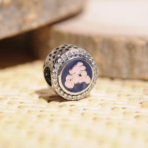 925 Sterling silver  Parks Run Disney Button Charm /Fit Charm Bracelets / Handmade Jewelry for Women Girl Gift / Gift for her