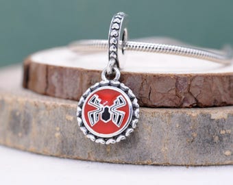 Sterling Silver Spider-Man Charm: Superhero Dangle Pendant