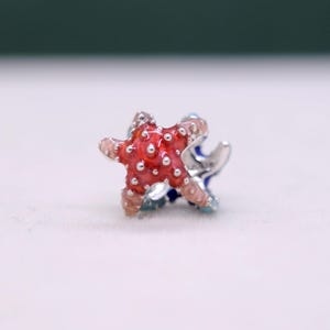 Mini ciondolo a forma di stella marina colorata in argento sterling 925 / regalo di compleanno / per collane e bracciali / regalo per gli amici / regalo per la mamma