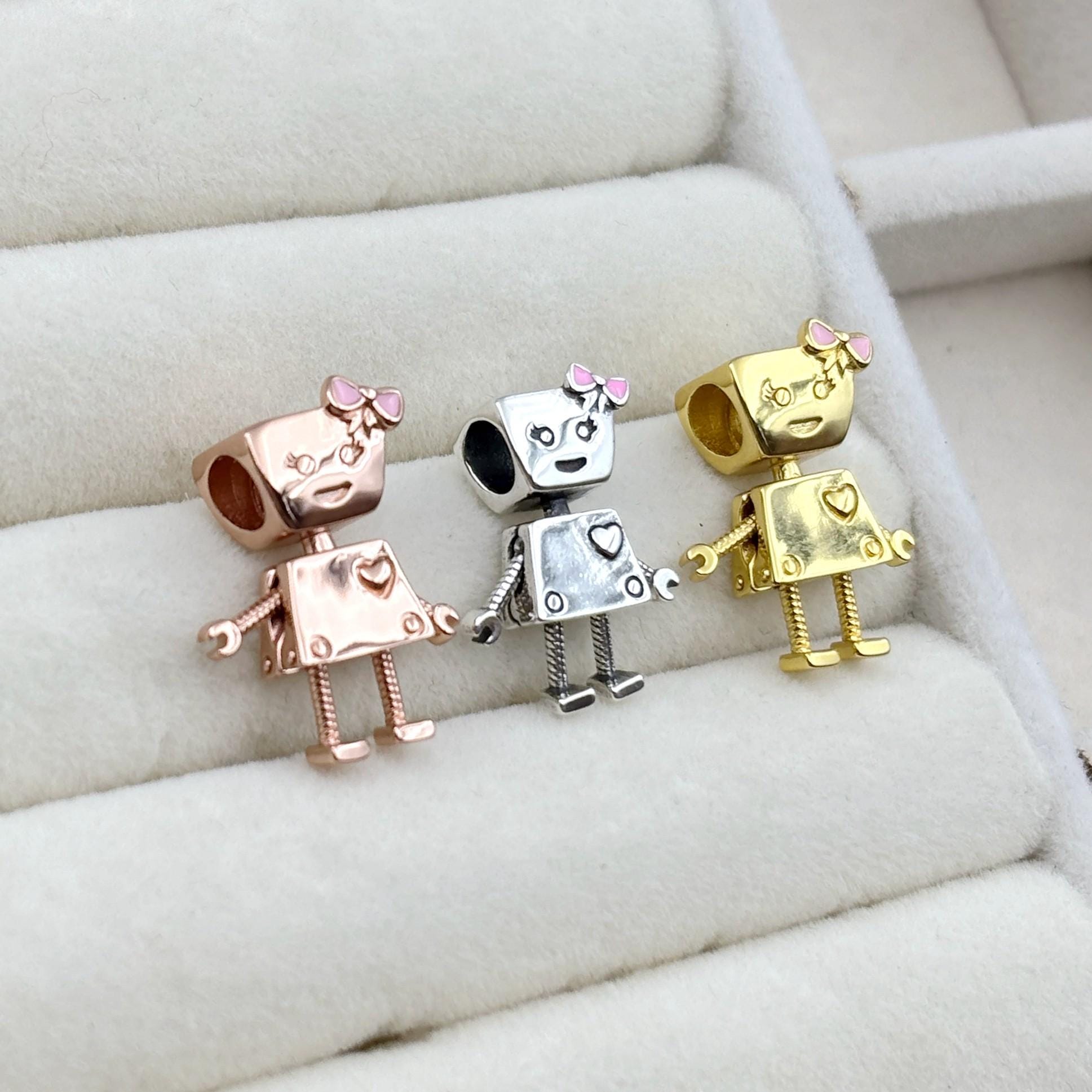 Sterling Silver ,rose Gold-plated and 14K Gold-plated Bella Bot Charm /gift  for Lover/fit Necklaces and Bracelets / Gift for Her - Etsy