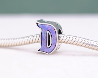 Sterling Silver Aristocats Charm: Disneyland Opal D Charm