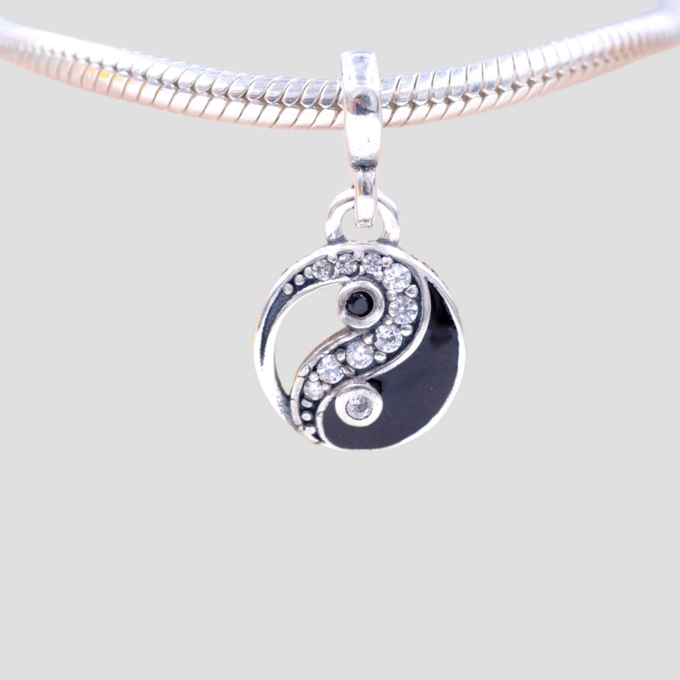 Boucle d'oreille yin et yang rose en argent 925/1000 MON