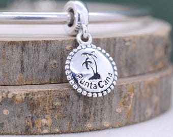 925 Sterling silver Punta Cana Dominican Republic Exclusive Dangle Charm For Charm Bracelet /Gift for friends/Gift for her/Travel Pendant