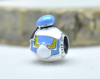 Colgante con el icono del Pato Donald: Plata de ley esmaltada