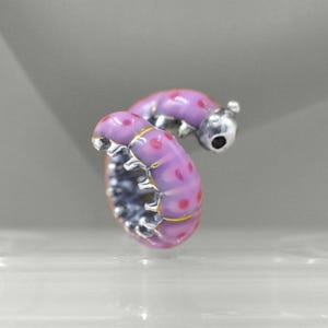 Sterling Silver Cute Curled Caterpillar Charm / Birthday Gift /For Charm Necklaces Bracelets / Gift for friends / Gift for mother