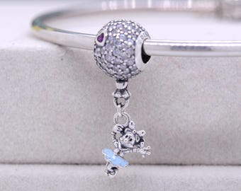 Retired Sterling Silver Floating Minnie Mouse Dangle Charm