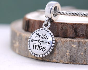 Sterling Silber Bride Tribe MRS Charm: 925 Anhänger, Emaille Detail
