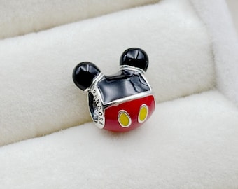 Pingente vintage Mickey Mouse, ícone divertido, edição limitada, em esmalte e prata de lei.