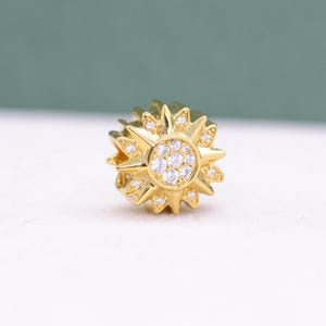 14K Gold-Plated Sparkling Sun Charm / For Charm Bracelets /Birthday Gift / Gift for friends /Gift for mother/ Christmas Gifts
