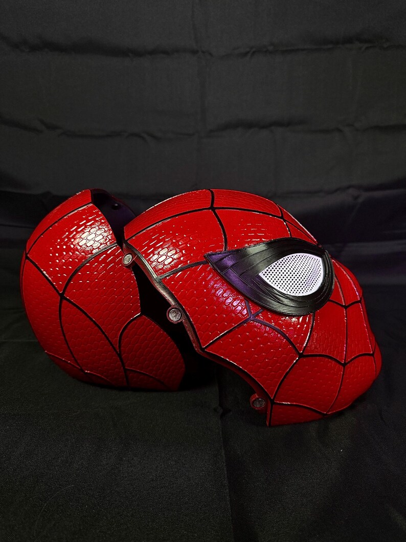 Casco de Spider-Man para cosplay: máscara de Spider-Man para usar, accesorio de disfraz, tamaño personalizado, pintado a mano. imagen 3