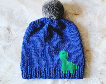 Made to order Kids Boys and Girls Hand Knit Dinosaur Hat