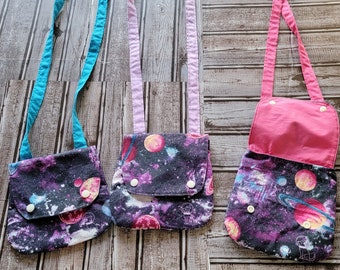 Ready to ship Space Universe Kids Strap Bag